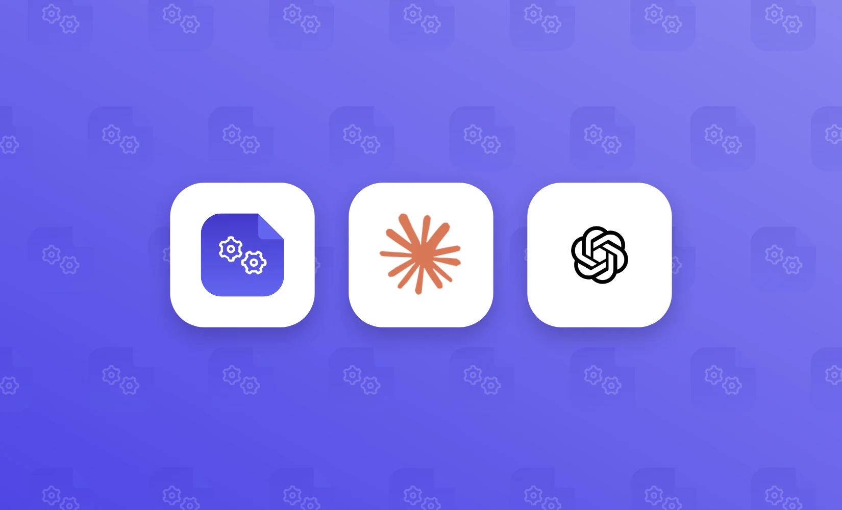 The DocsAutomator, Claude and ChatGPT logos side by side