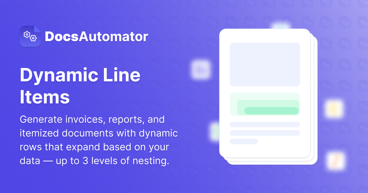 Dynamic Line Items & Nested Tables in Documents | DocsAutomator