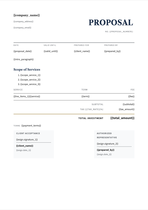 Print Executive design style preview